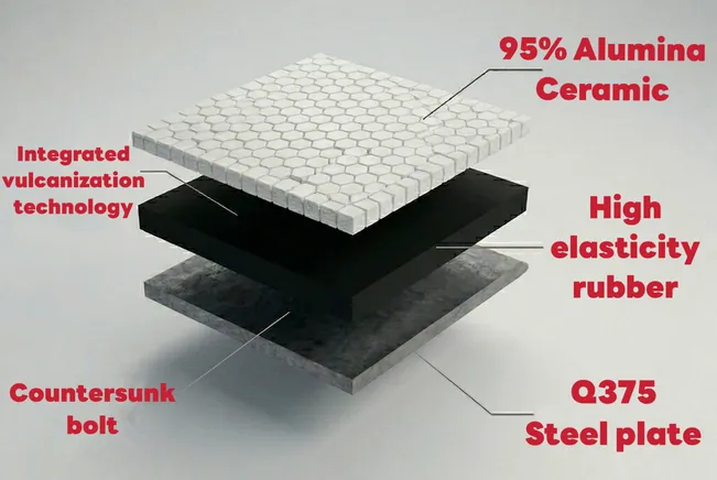 95% Alumina Ceramic Wear Plate Structure Diagram